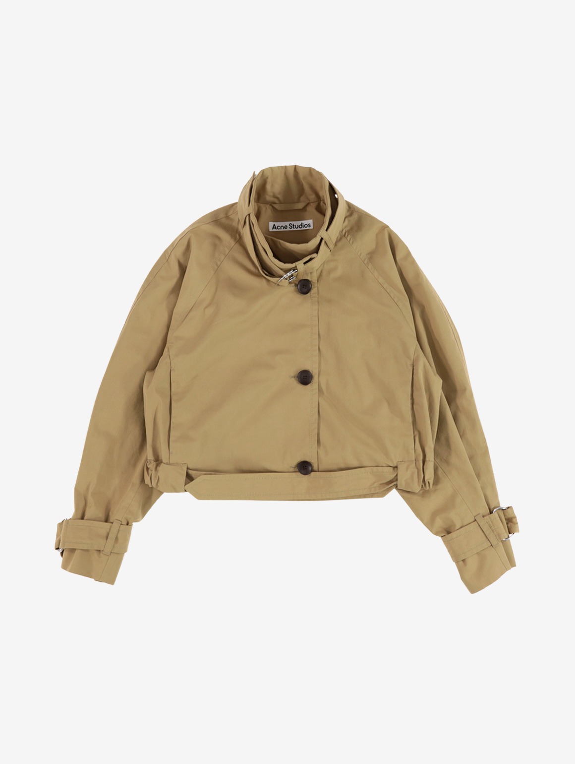 CROPPED BELTED ORGANIC COTTON TWILL JACKET